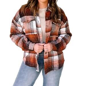NEW AAPPARELLA plaid shacket in brown